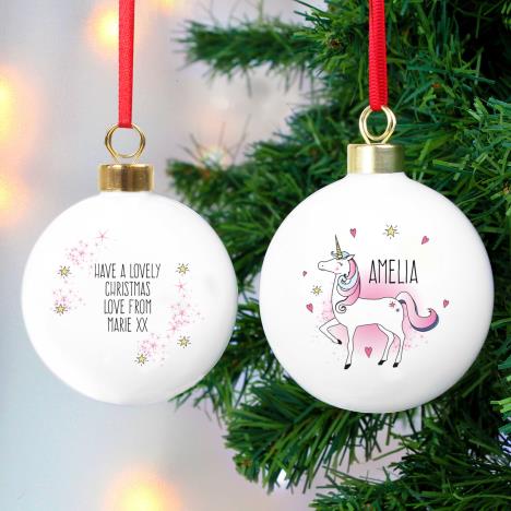 Personalised Unicorn Bauble Extra Image 2